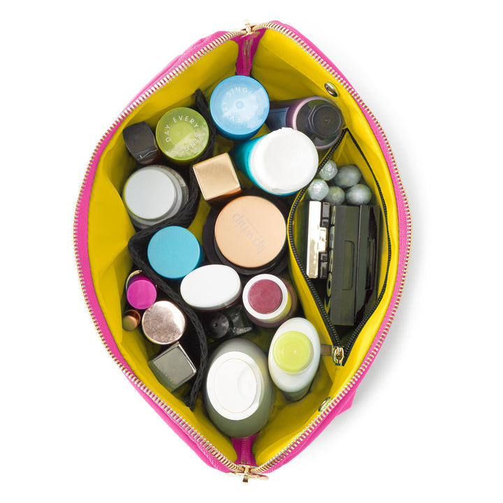 Signature Makeup Bag - Flamingo Pink/Sunshine Yellow