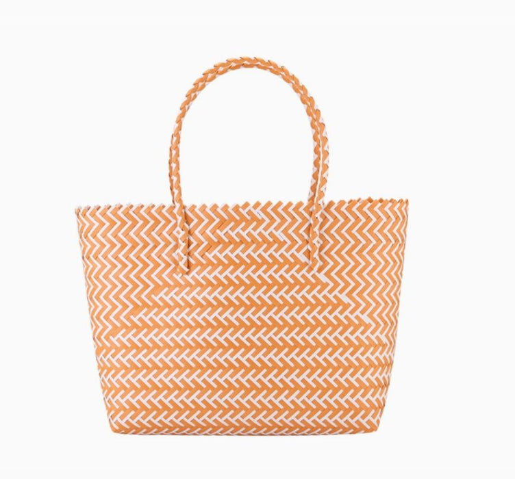 Interlinked Woven Colorful Tote Handbag