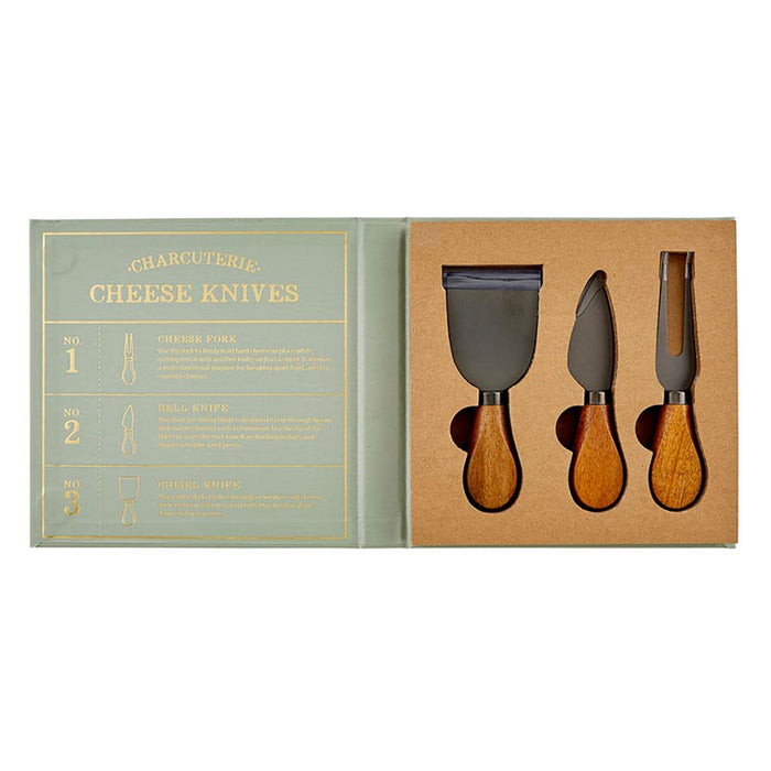 Wood Handle Cheese Knives Book Box - Here for the Charcuterie