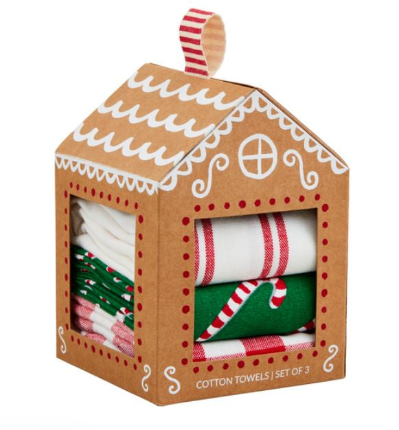 Peppermint Gingerbread House Towel Set