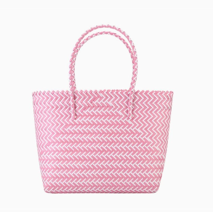 Interlinked Woven Colorful Tote Handbag