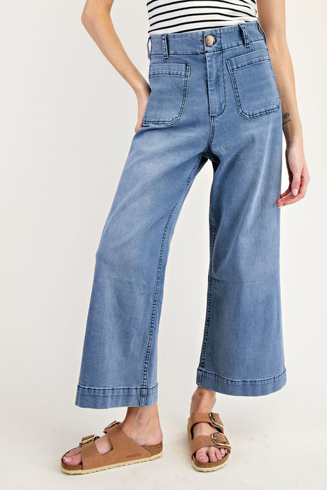 Straight Leg Denim Pants