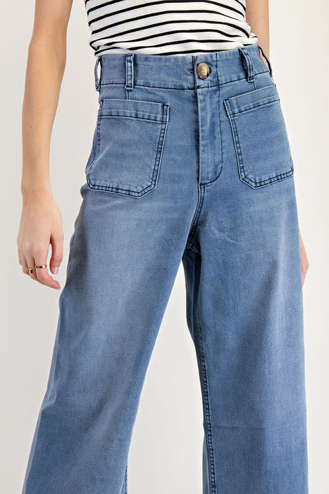 Straight Leg Denim Pants