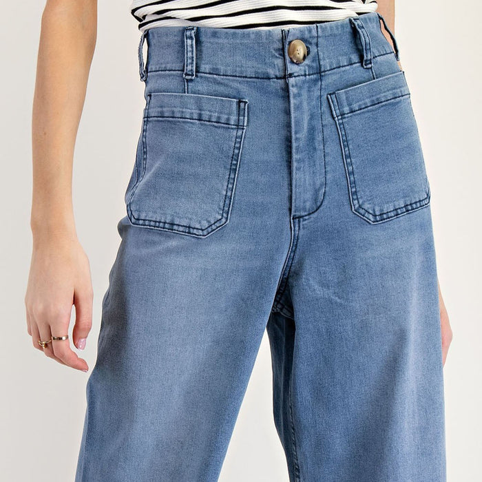 Straight Leg Denim Pants