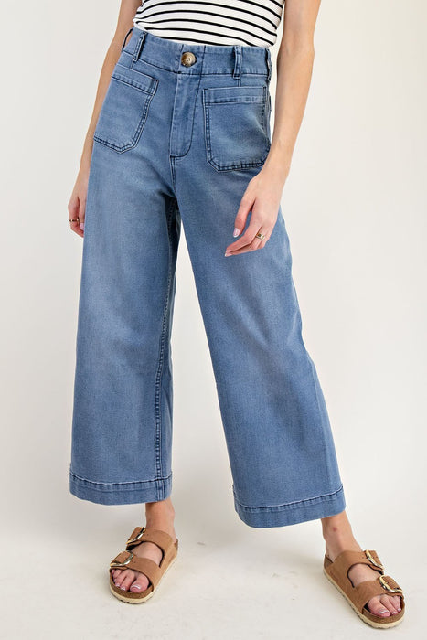 Straight Leg Denim Pants