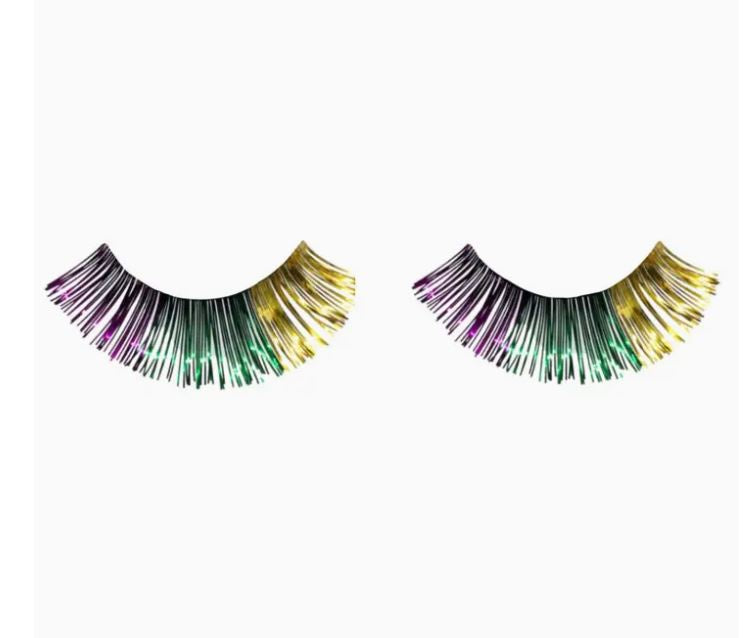 Purple, Green and Gold Mardi Gras Eyelashes