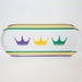 Eyeglass case with colorful crowns on a white background