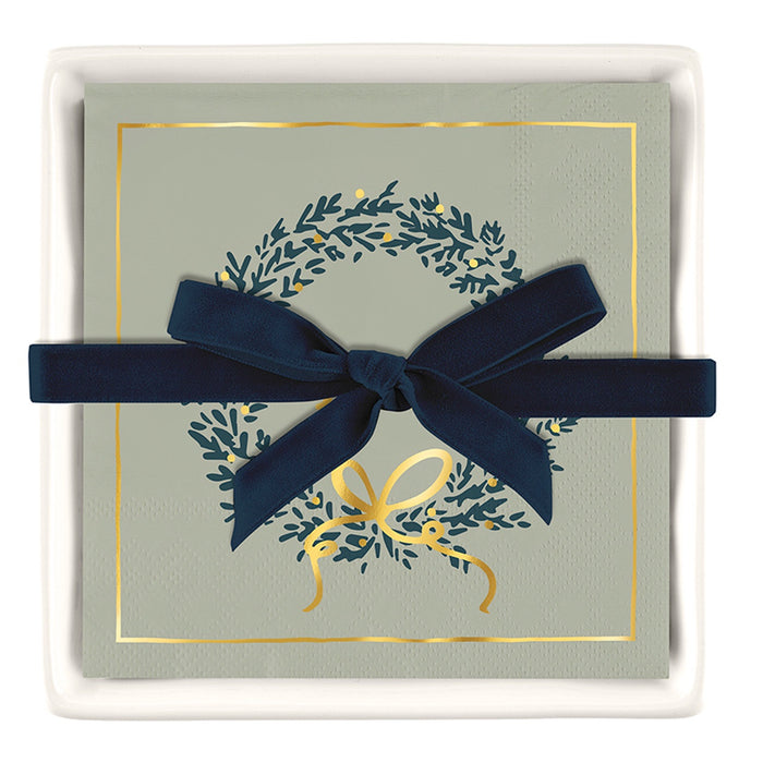 Ceramic Napkin Tray + Napkins - Joy