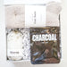 Set of Cozy Socks with Charcoal Pore Care Pack and Relaxing Bath Salts in a box on a white background