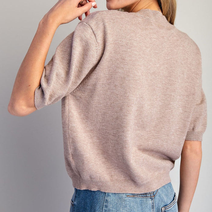 Round Neck Half Sleeve Sweater