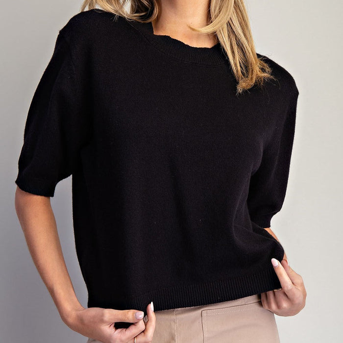 Round Neck Half Sleeve Sweater