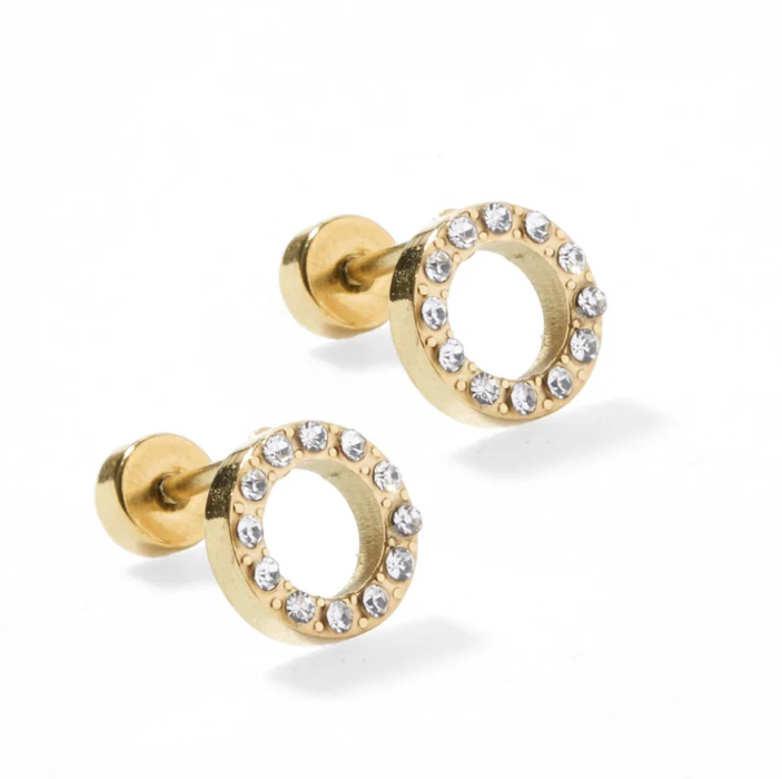 Screwback Stud Earrings - Lainey Gold