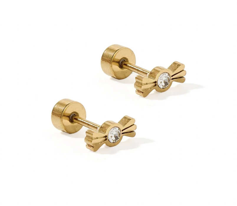 Screwback Stud Earrings - Kate Candy Gold