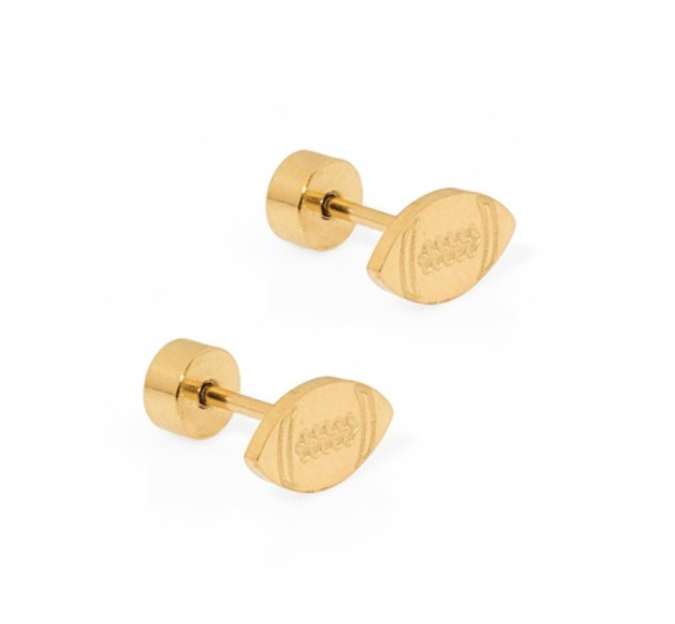 Screwback Stud Earrings - Football