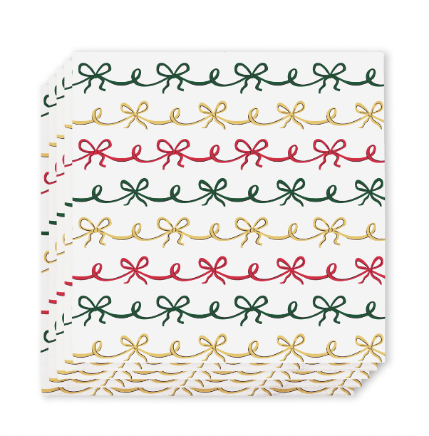 Christmas Bows Cocktail Napkins