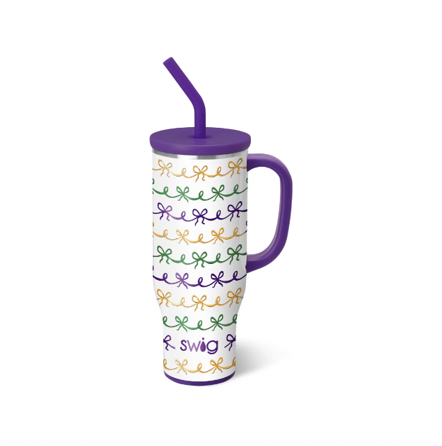 Mardi Gras Bows Mega Mug 30oz