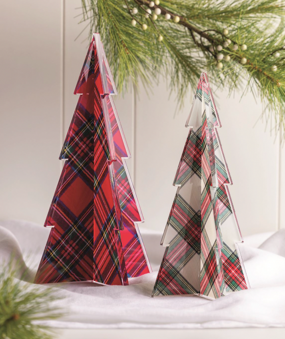 Tartan Acrylic Tree - White