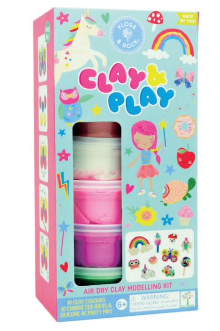 Clay Play air dry clay modelling kit packaging with colorful design