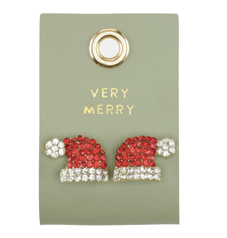 Holiday Stud Love Earrings - Very Merry