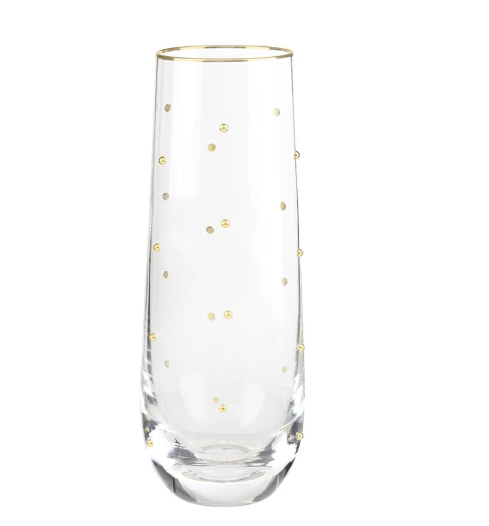 Gold Dotted Champagne Glass