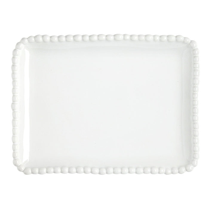 Ceramic Beaded Small Platter 8"