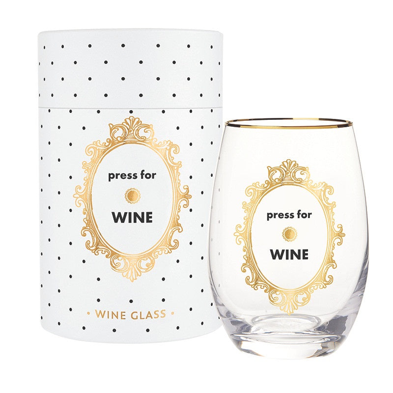 Stemless Wine Glass - Press For Wine