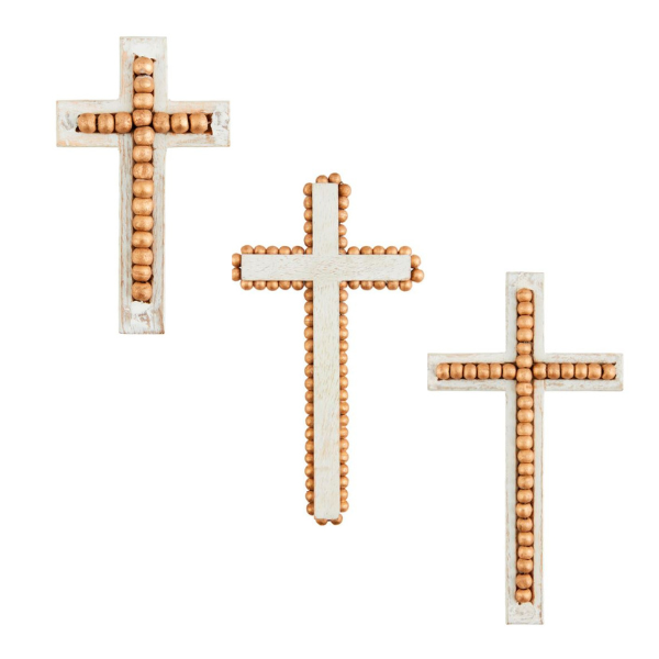 Gold Beaded Cross Sitter