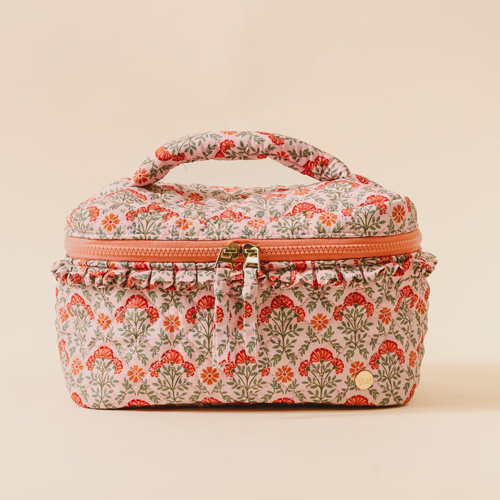 Everbloom Dusty Rose Glam & Go Quilted Cosmetic Bag