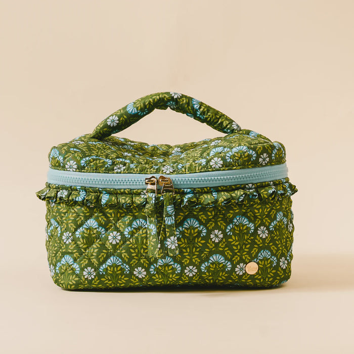 Everbloom Forest Green Glam & Go Quilted Cosmetic Bag
