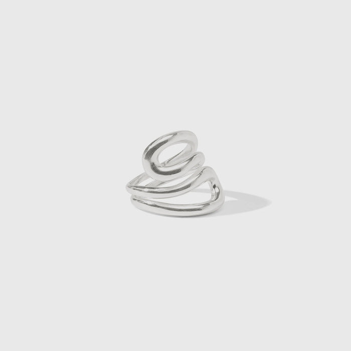 Wave Wrap Ring - Silver