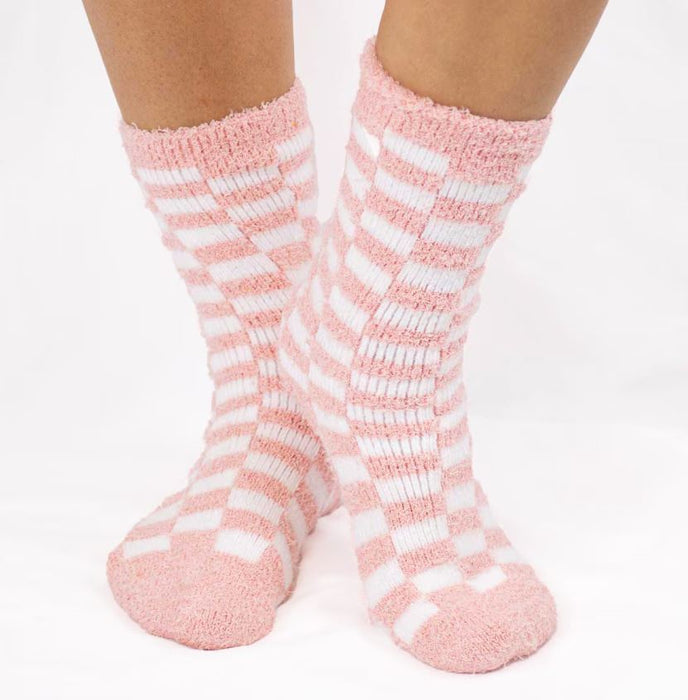 Women's Checkerboard Snuggle Socks