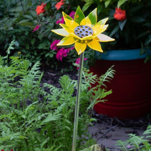 Yellow Sunflower Stake - Garden Yard Decor