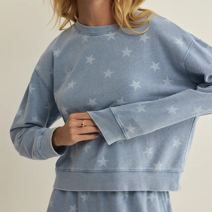 Written Stars Denim Sweatshirt