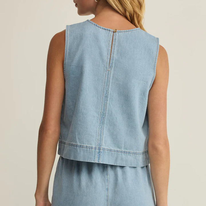 Sun Seeker Denim Tank - Coastal Water