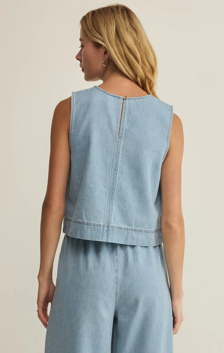Sun Seeker Denim Tank - Coastal Water