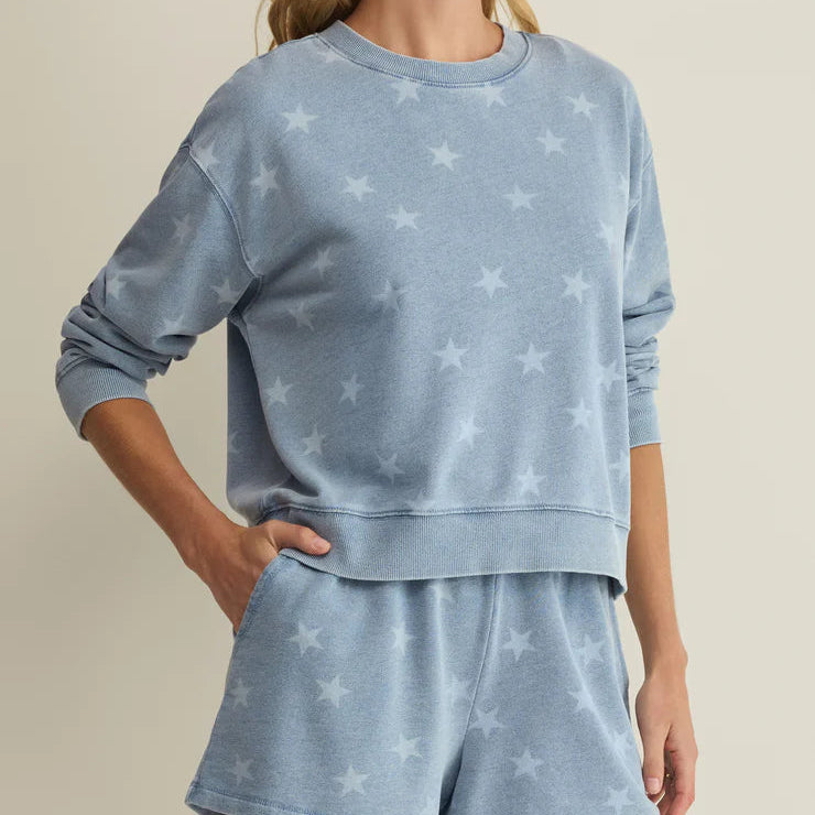 Written Stars Denim Sweatshirt