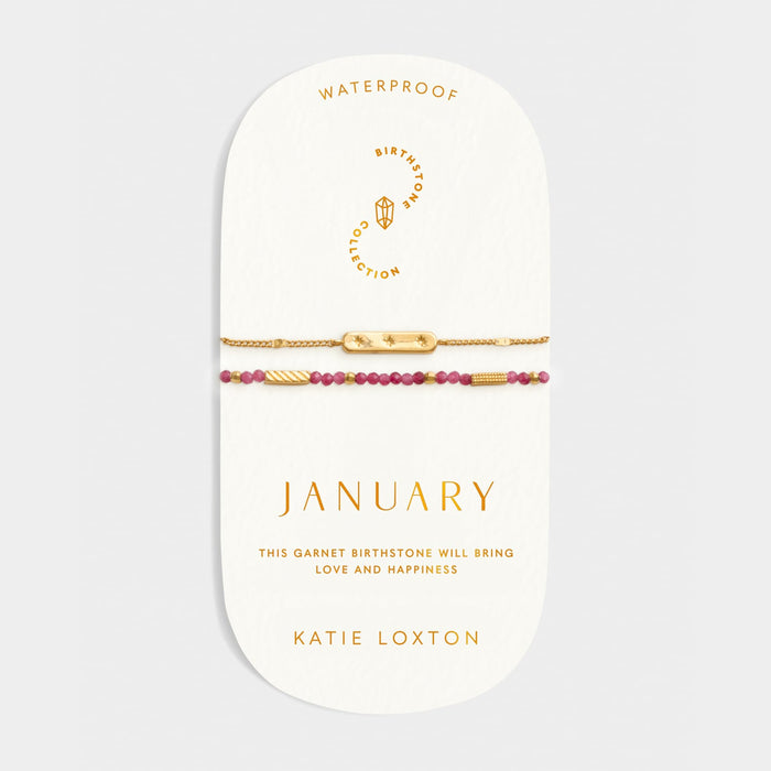 Birthstone Bracelet - January - Garnet