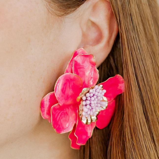 Pink Blossom Statement Earring