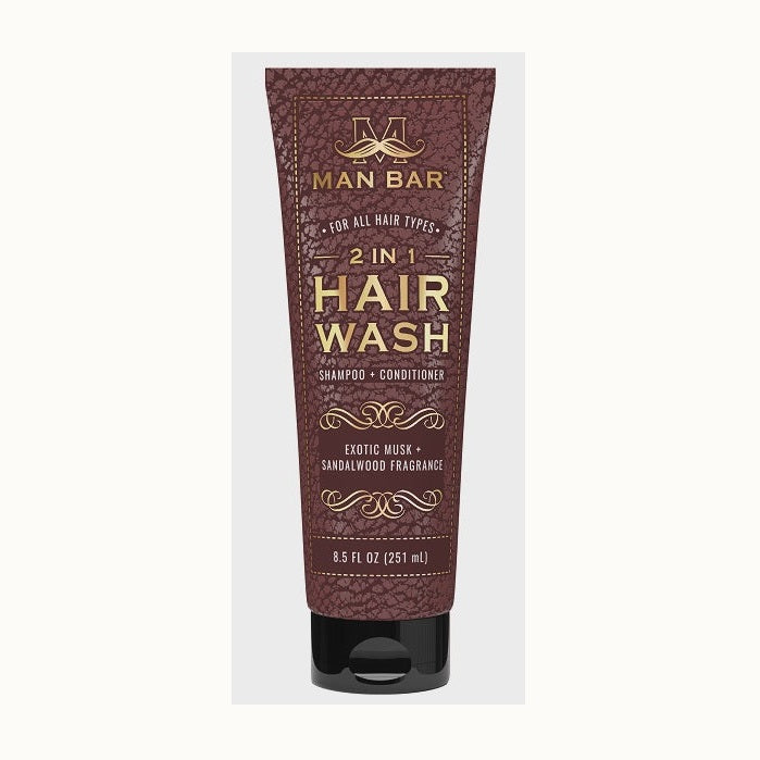 Maroon Man Bar 2 in 1 Hair Wash shampoo and conditioner tube, Exotic Musk + Sandalwood