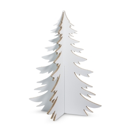 White with Gold Glitter 3-D Tree