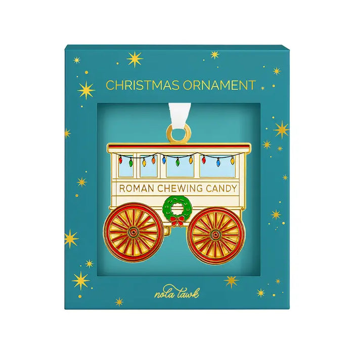 Roman Candy Cart Enamel Ornament