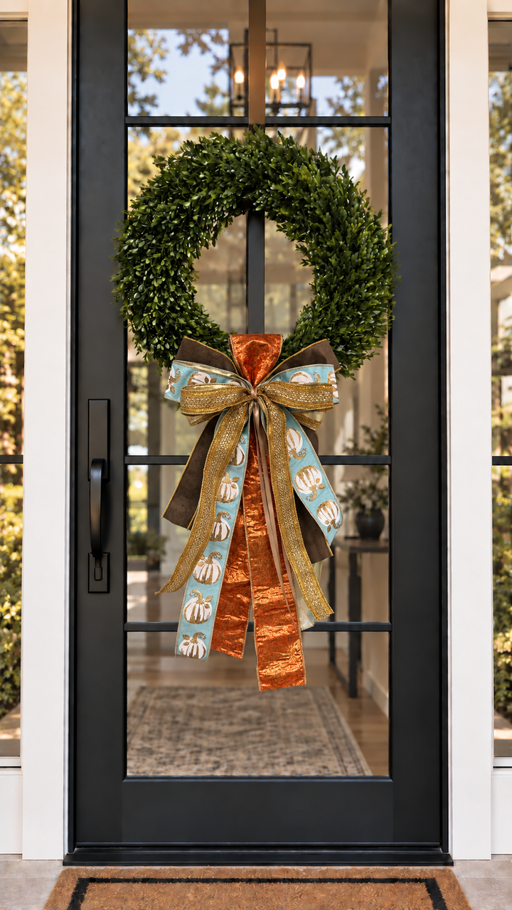 Copper Pumpkin Sash &amp; Bow
