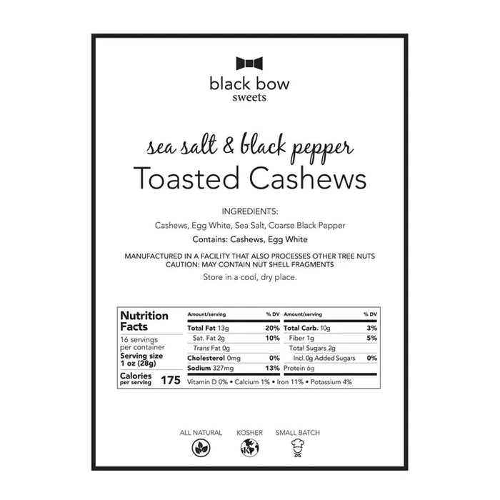Toasted Cashew Jar - Sea Salt & Black Pepper