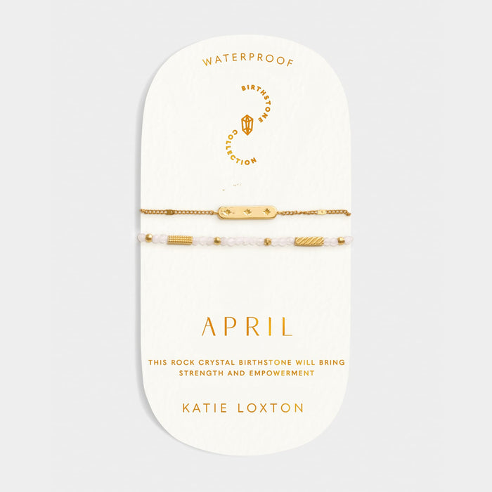 Birthstone Bracelet - April - Rock Crystal