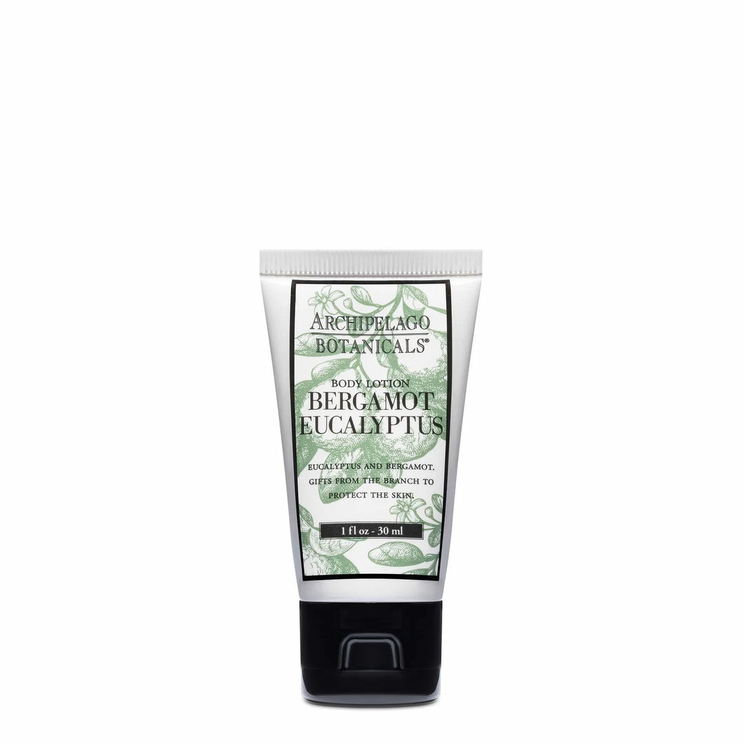 Archipelago Botanicals Bergamot Eucalyptus body lotion travel tube