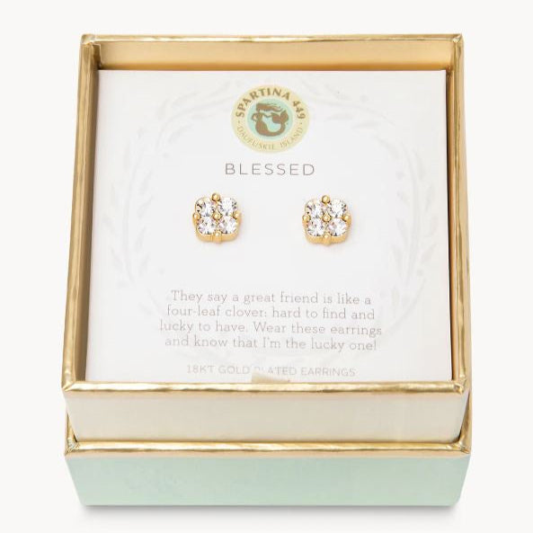 Sea La Vie Stud Earrings Blessed/Crystal Clover