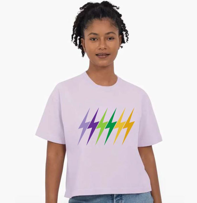 Mardi Gras Bolt Lavender Tee