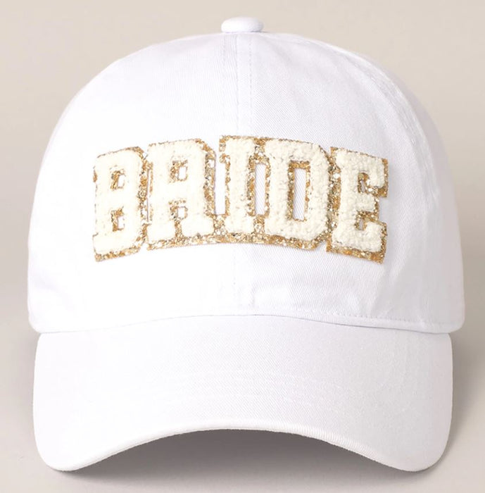 Bride Chenille Letter Patch Cotton Baseball Cap