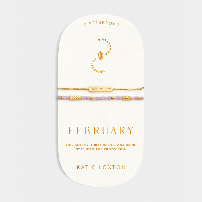 Birthstone Bracelet - February - Amethyst