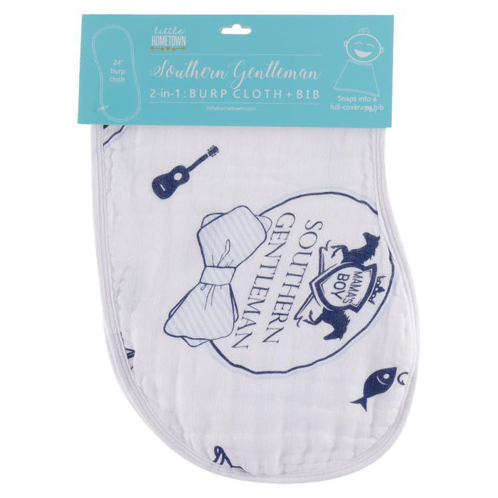 Southern Gentleman Burp Cloth and Bib Combo